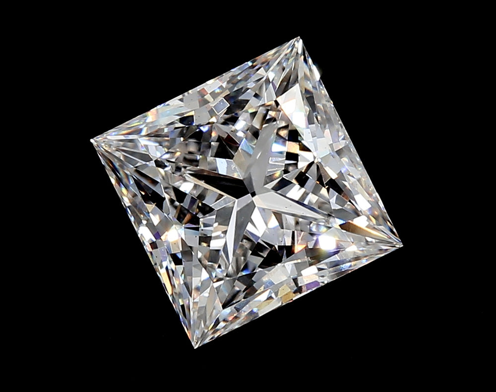 3.7 Carat Princess Lab Diamond with  Cut Diamond in 14KT  view 1

