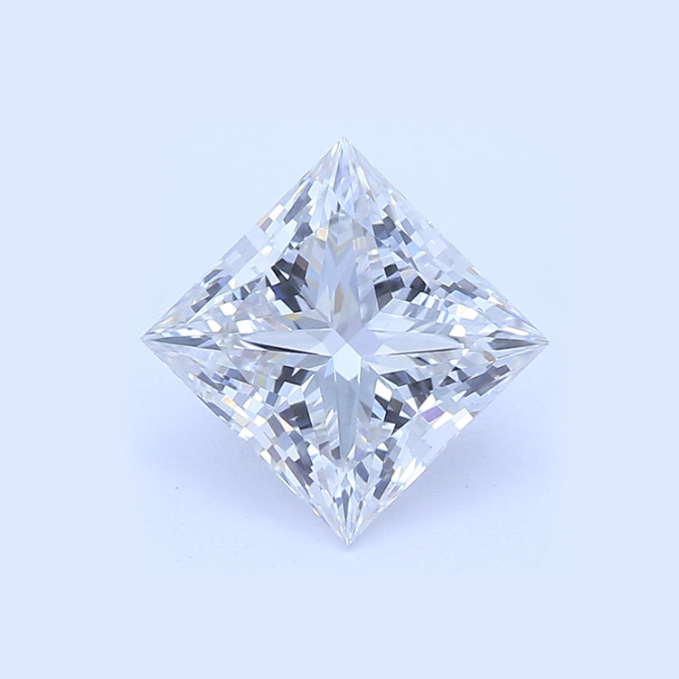 2.95 Carat Princess Lab Diamond with  Cut Diamond in 14KT  view 1
