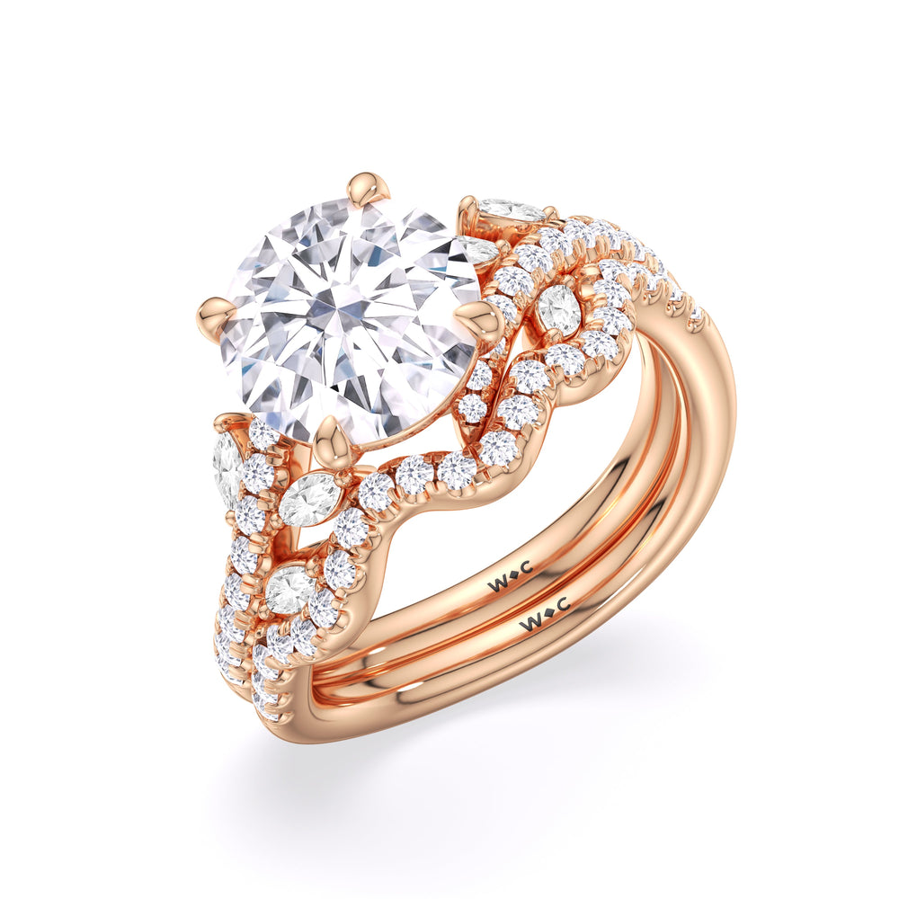 Blossoming Vine Engagement Ring with Oval Cut Diamond in 14KT Rose Gold view 6
