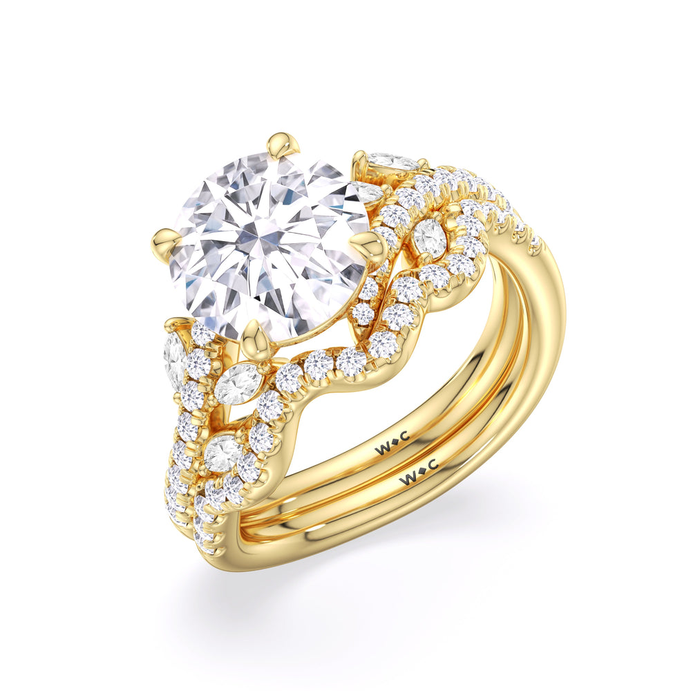 Blossoming Vine Engagement Ring with Oval Cut Diamond in 14KT Yellow Gold view 6
