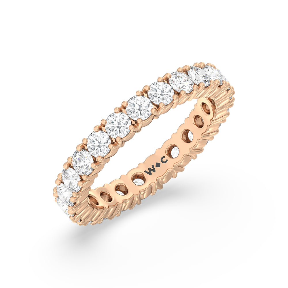 Classic Shared Prong Diamond Eternity Ring (F/G SI+) with 18KT Rose Gold / Lab / 2 1/5 Cut Diamond in 14KT Rose Gold / Lab / 2 1/5 view 3
