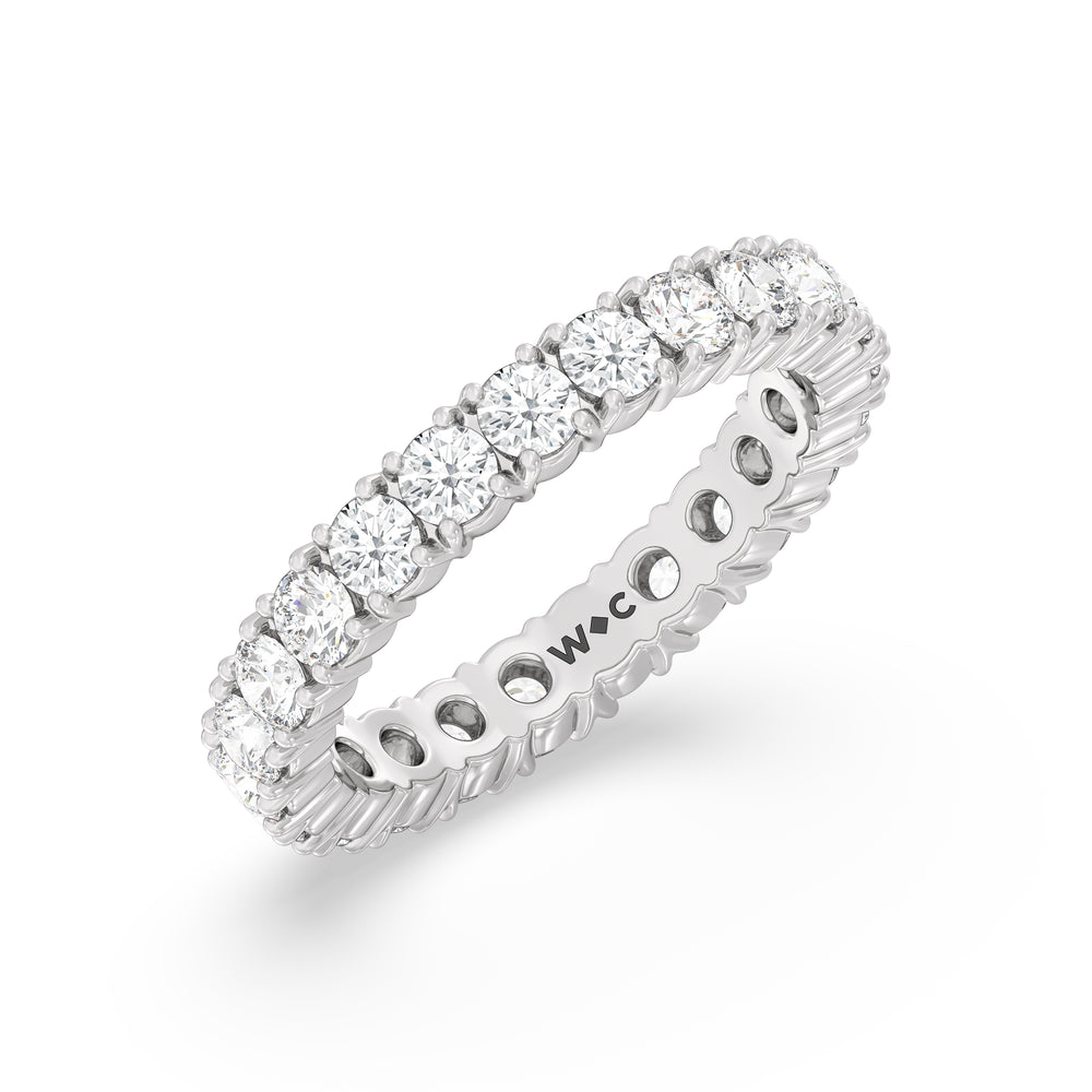 Classic Shared Prong Diamond Eternity Ring (F/G SI+) with Platinum / Lab / 2 1/5 Cut Diamond in 14KT Platinum / Lab / 2 1/5 view 3
