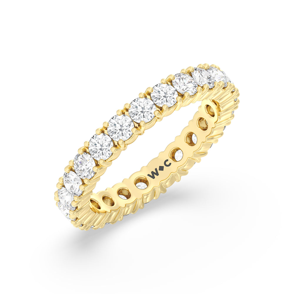Classic Shared Prong Diamond Eternity Ring (F/G SI+) with 18KT Yellow Gold / Lab / 2 1/5 Cut Diamond in 14KT Yellow Gold / Lab / 2 1/5 view 3
