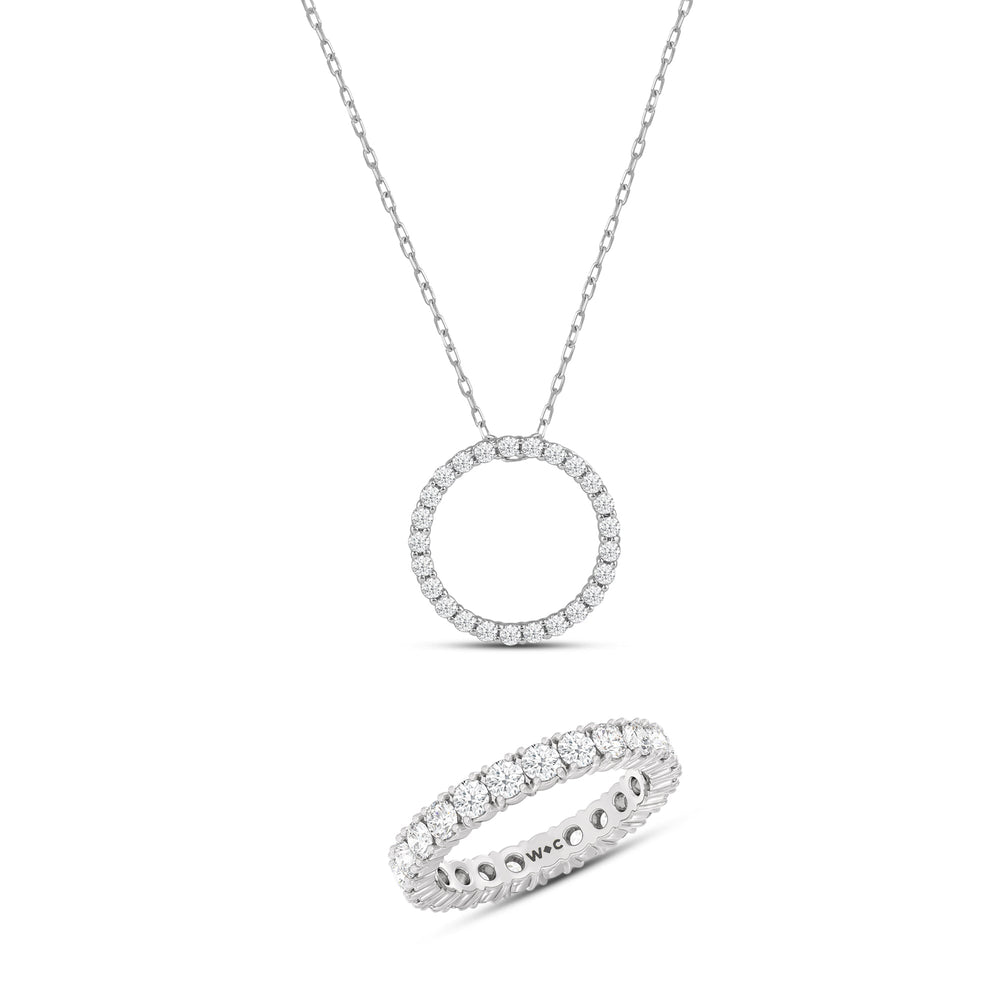 The Infinite Set with 2 3/8 Cut Diamond in 14KT White Gold view 1

