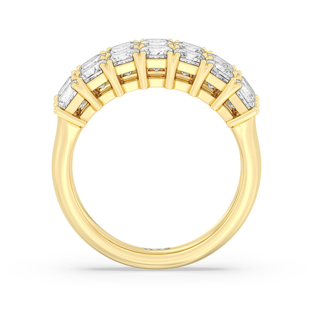 Two Row Princess Cut Anniversary Ring with 18KT Yellow Gold / Natural / 3 Cut Diamond in 14KT Yellow Gold / Natural / 3 view 4
