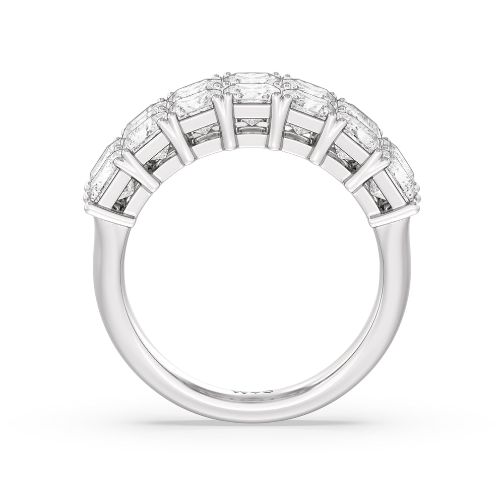 Two Row Princess Cut Anniversary Ring with Platinum / Natural / 5 Cut Diamond in 14KT Platinum / Natural / 5 view 4

