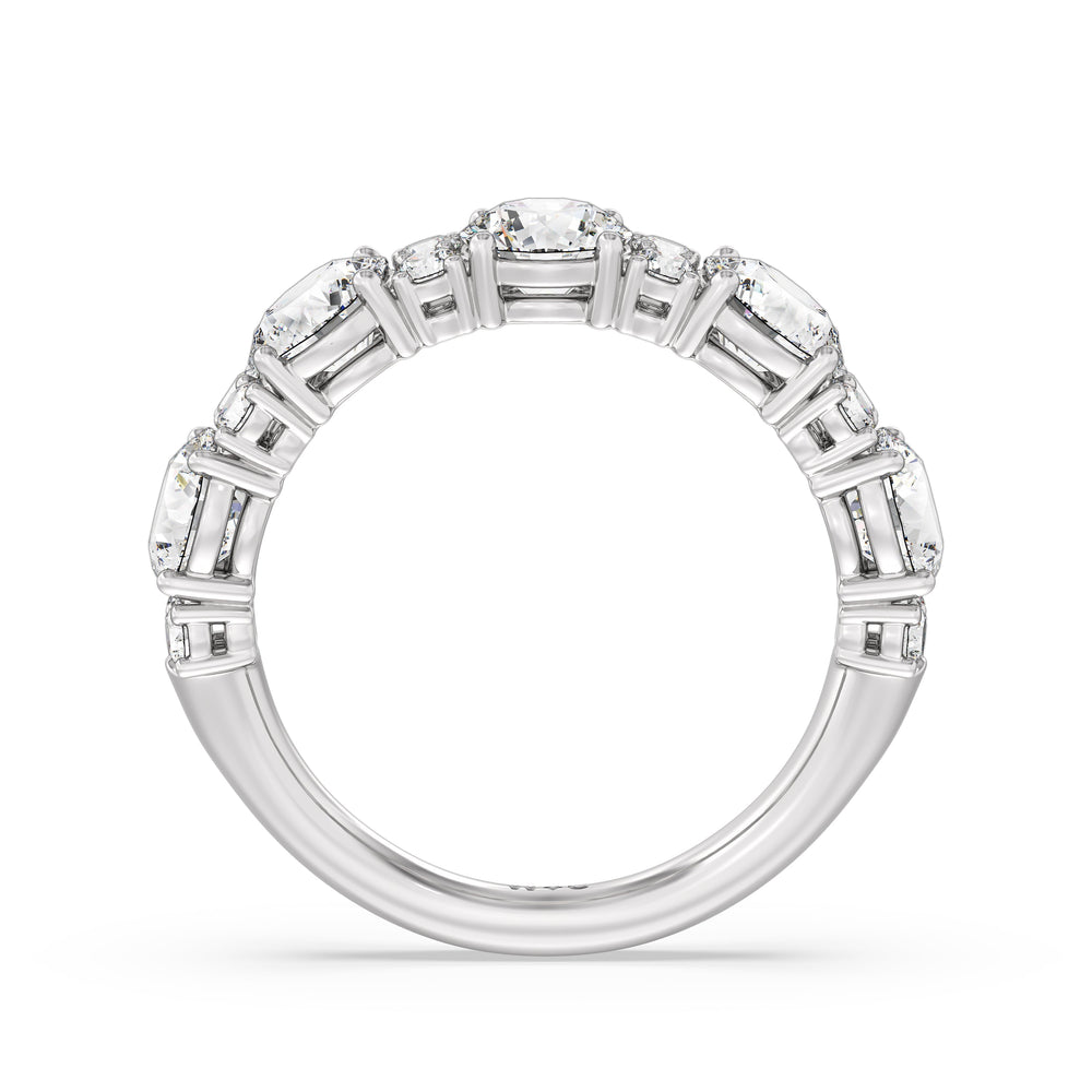 Round Station Anniversary Ring (E+ VS+) with Platinum / Lab / 3 Cut Diamond in 14KT Platinum / Lab / 3 view 4
