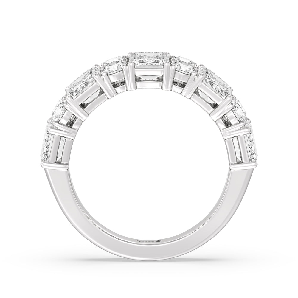 Emerald Station Anniversary Ring with Platinum / Natural / 4 Cut Diamond in 14KT Platinum / Natural / 4 view 4
