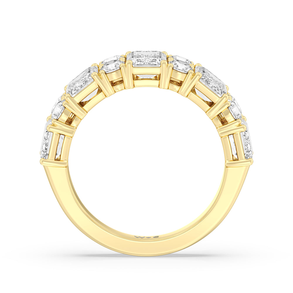Emerald Station Anniversary Ring with 18KT Yellow Gold / Natural / 4 Cut Diamond in 14KT Yellow Gold / Natural / 4 view 4
