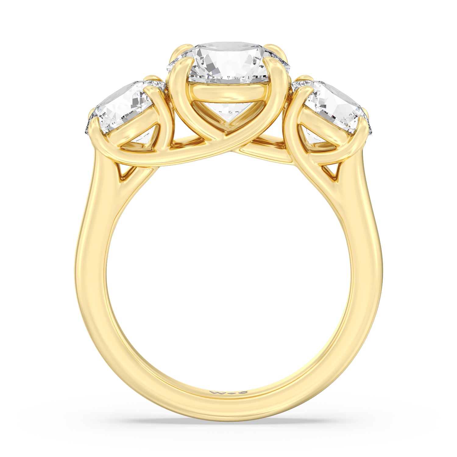 Three Stone Round Brilliant Cut Diamond Ring (E+ VS+) – With Clarity