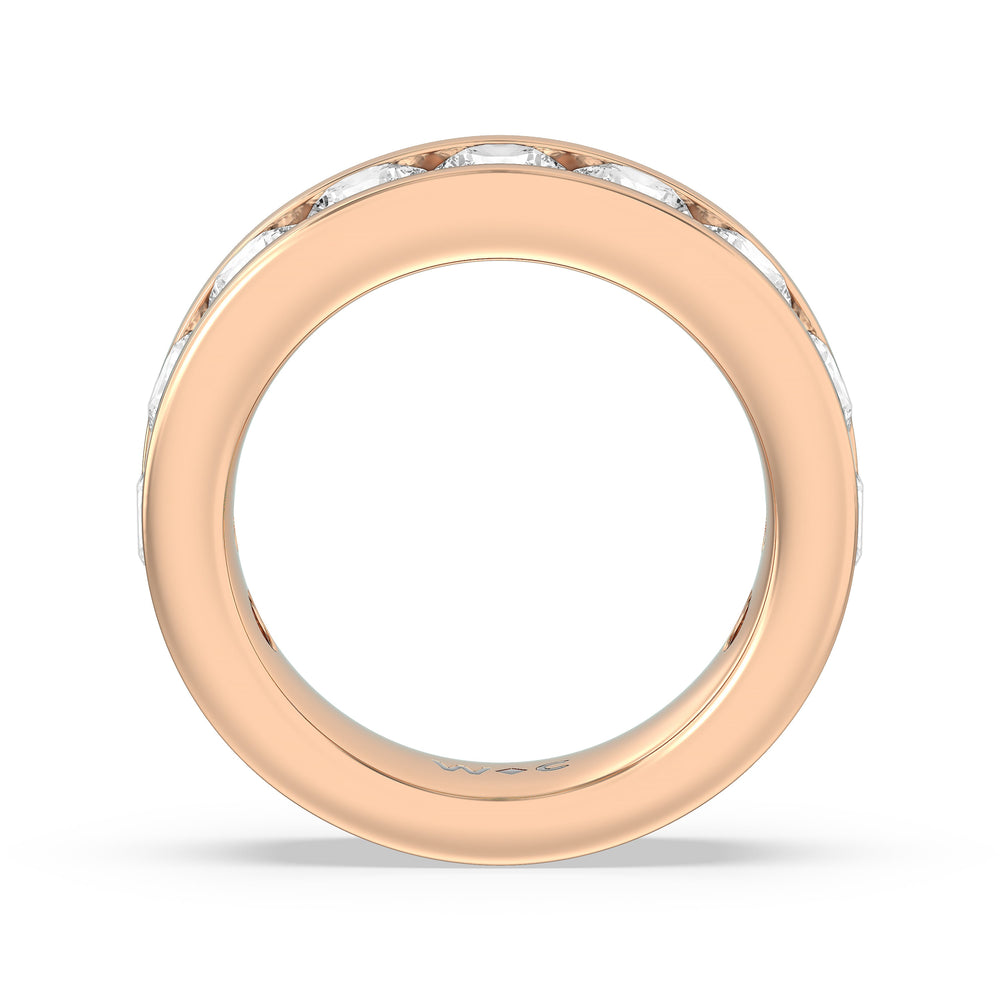 Round Brilliant Cut Diamond Channel Set Band (F/G SI+) with 18KT Rose Gold / Natural / 4 Cut Diamond in 14KT Rose Gold / Natural / 4 view 4
