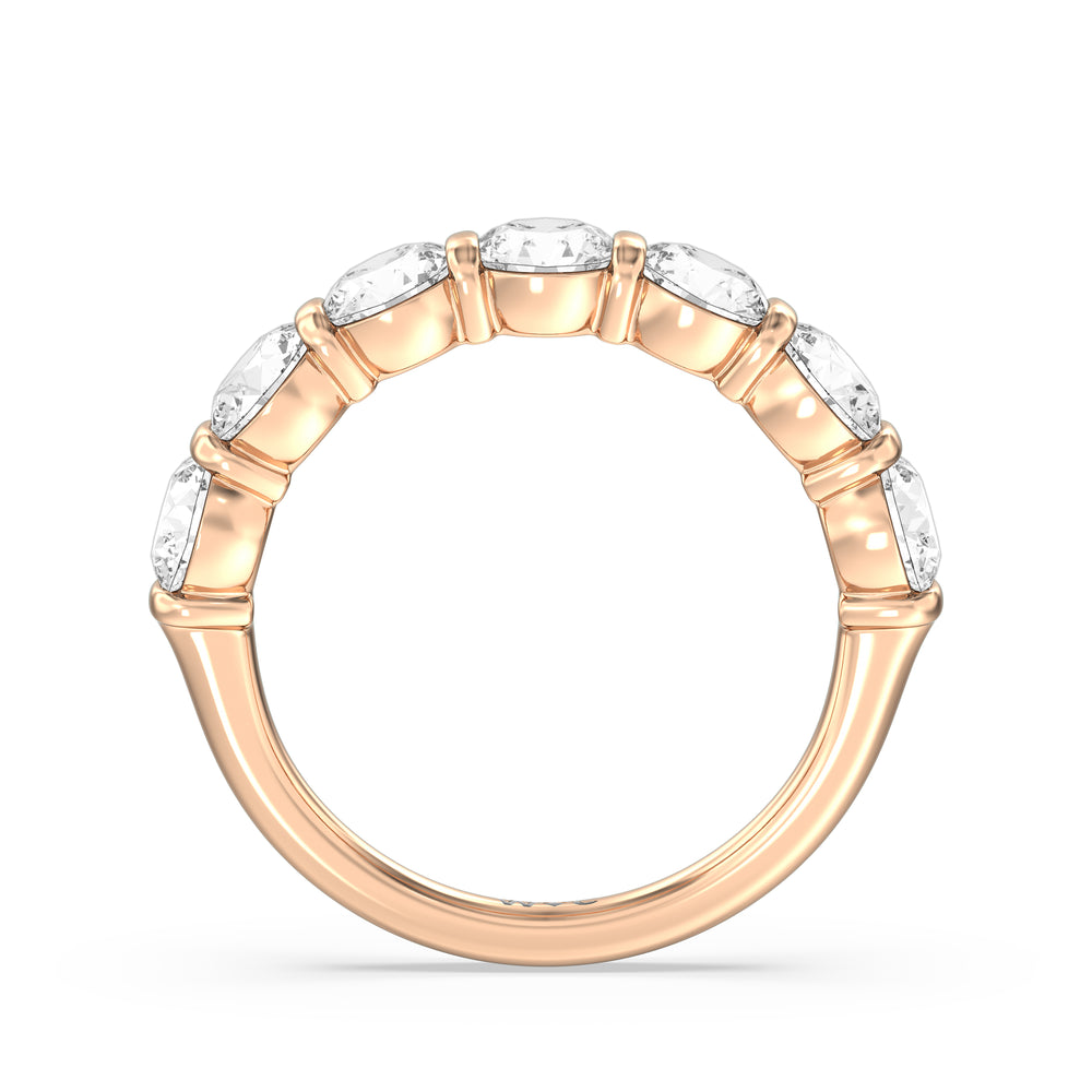 Bar Set Round diamond Anniversary Ring (F/G SI+) with 18KT Rose Gold / Natural / 2 1/2 Cut Diamond in 14KT Rose Gold / Natural / 2 1/2 view 4
