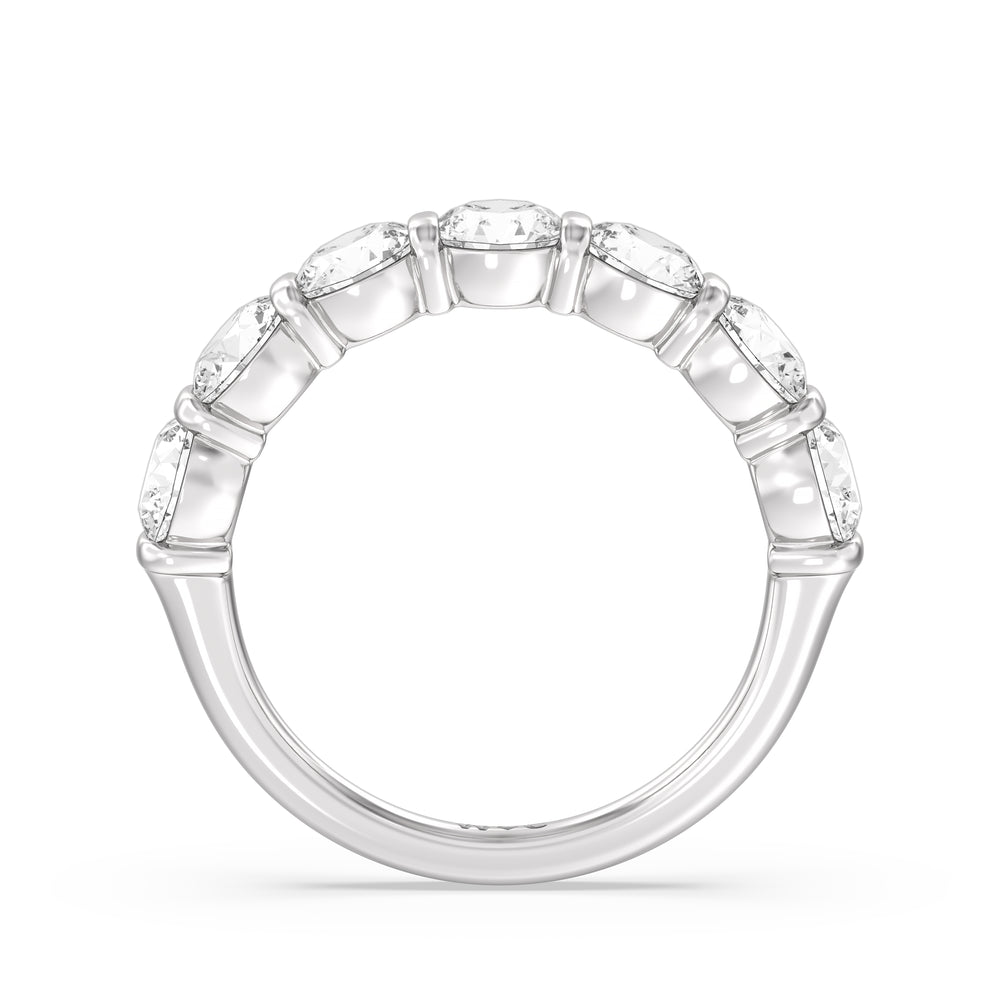 Bar Set Round diamond Anniversary Ring (F/G SI+) with Platinum / Natural / 2 1/2 Cut Diamond in 14KT Platinum / Natural / 2 1/2 view 4
