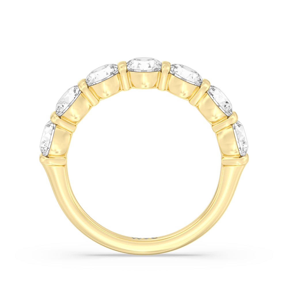 Bar Set Round diamond Anniversary Ring (F/G SI+) with 18KT Yellow Gold / Natural / 2 1/2 Cut Diamond in 14KT Yellow Gold / Natural / 2 1/2 view 4
