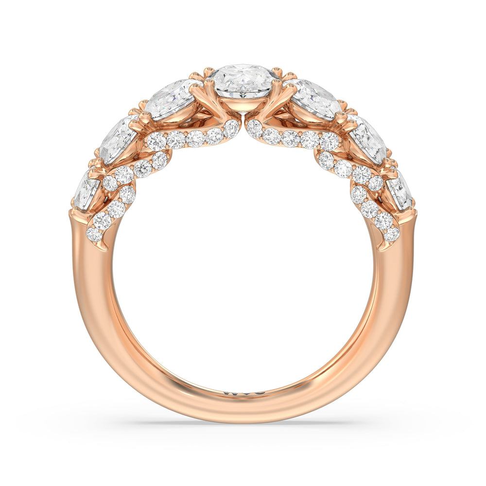 Seven Stone The Regal Anniversary Ring with 18KT Rose Gold / Natural / 3 1/3 Cut Diamond in 14KT Rose Gold / Natural / 3 1/3 view 4
