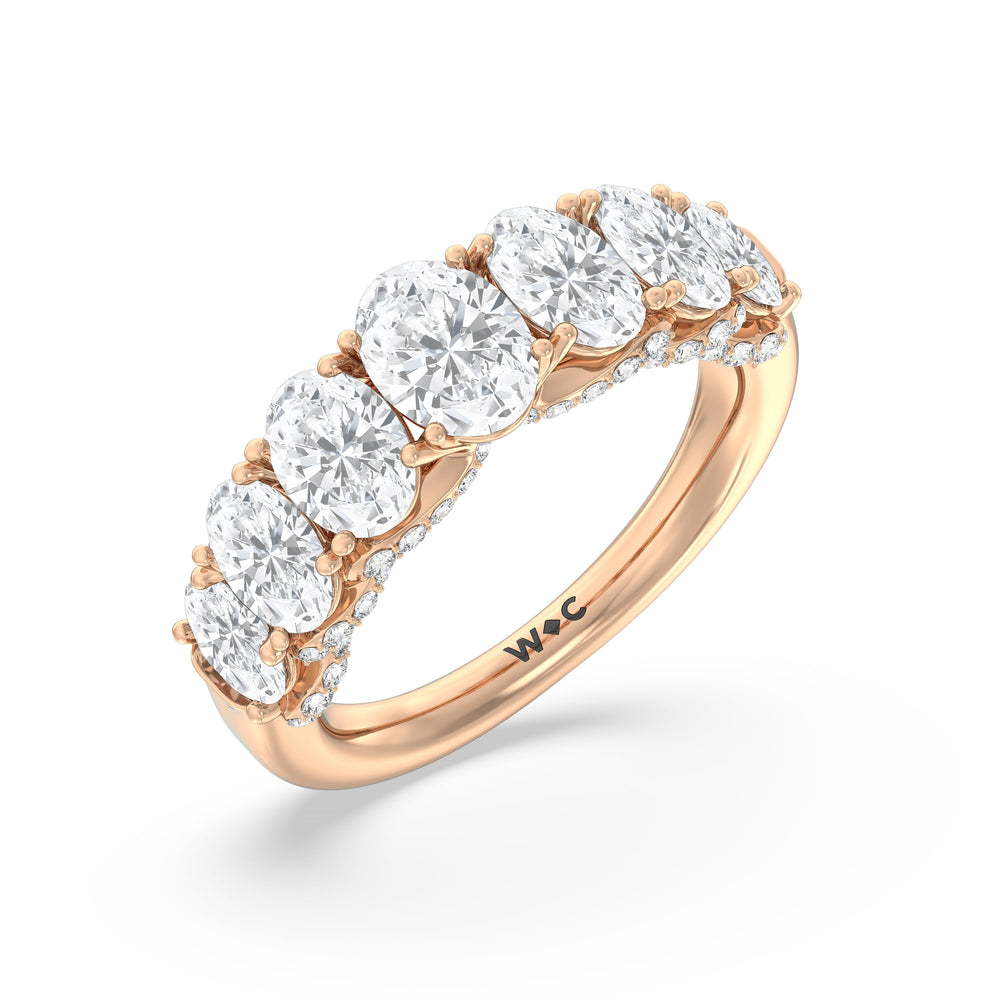 Seven Stone The Regal Anniversary Ring with 18KT Rose Gold / Natural / 3 1/3 Cut Diamond in 14KT Rose Gold / Natural / 3 1/3 view 5
