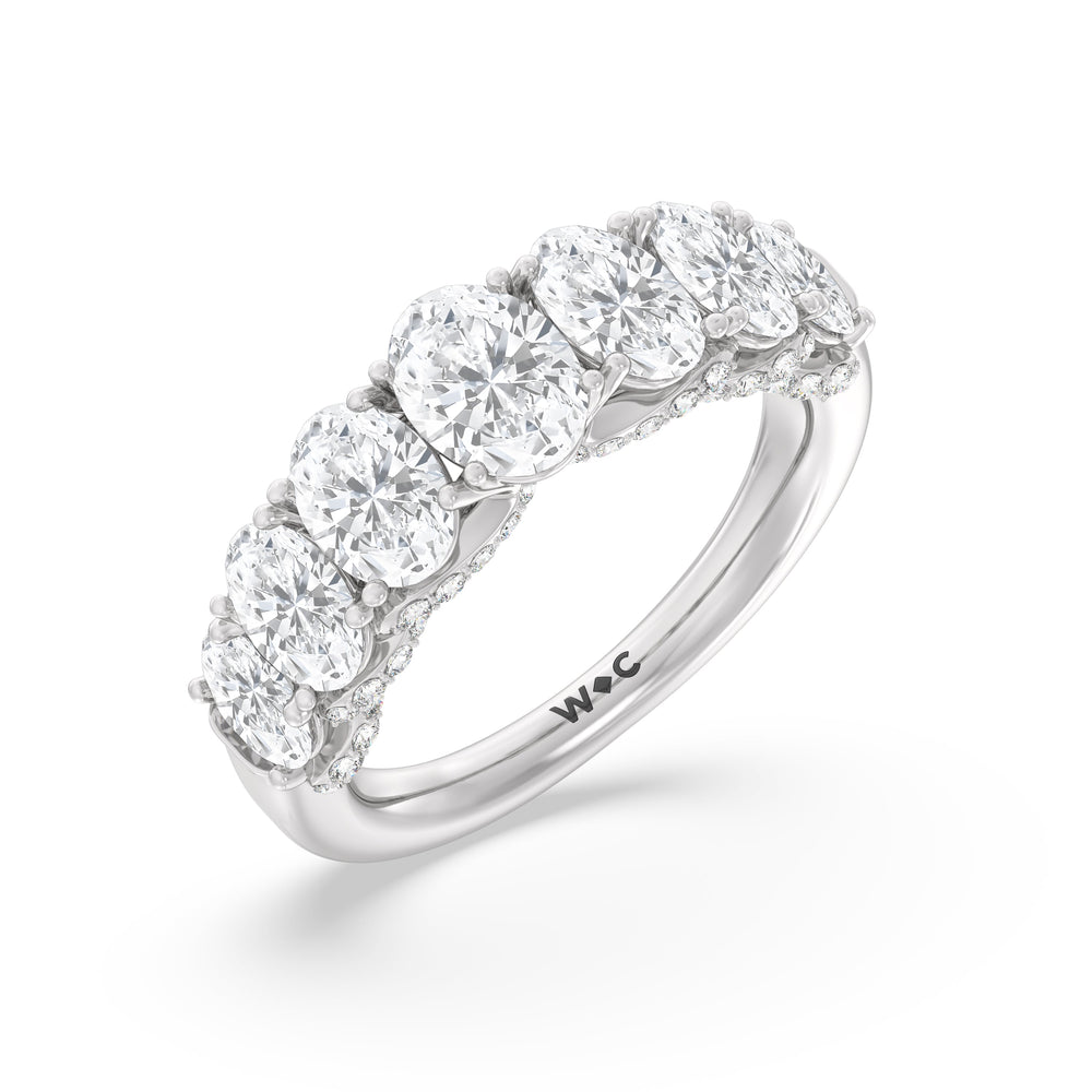 Seven Stone The Regal Anniversary Ring with Platinum / Natural / 3 1/3 Cut Diamond in 14KT Platinum / Natural / 3 1/3 view 5

