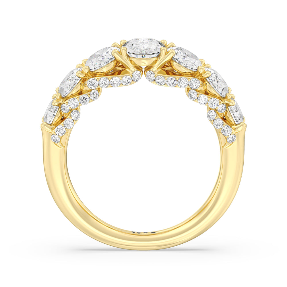 Seven Stone The Regal Anniversary Ring with 18KT Yellow Gold / Natural / 3 1/3 Cut Diamond in 14KT Yellow Gold / Natural / 3 1/3 view 4
