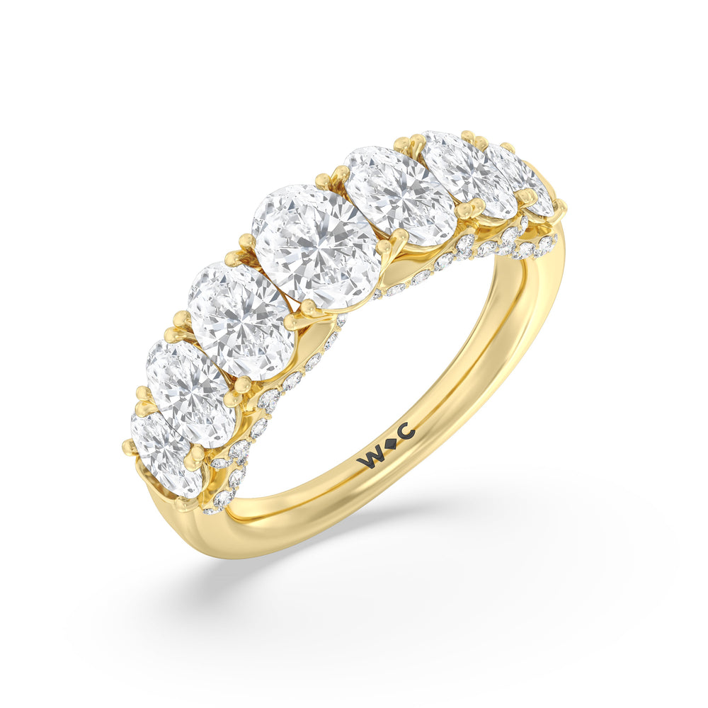 Seven Stone The Regal Anniversary Ring with 18KT Yellow Gold / Natural / 3 1/3 Cut Diamond in 14KT Yellow Gold / Natural / 3 1/3 view 5
