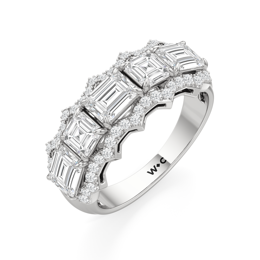 The Pine Ring with Platinum / Lab / 2 1/2 Cut Diamond in 14KT Platinum / Lab / 2 1/2 view 4
