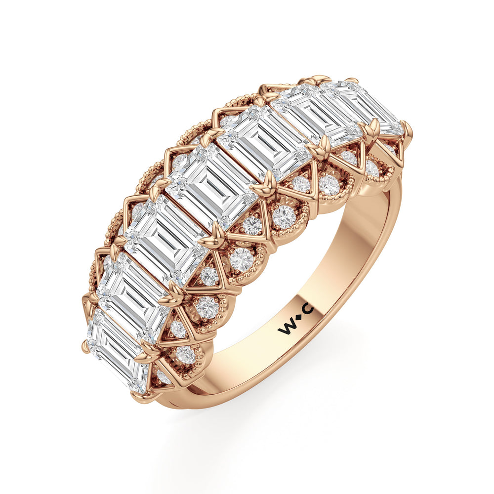 The Frieze Ring with 18KT Rose Gold / Lab / 3 3/4 Cut Diamond in 14KT Rose Gold / Lab / 3 3/4 view 4
