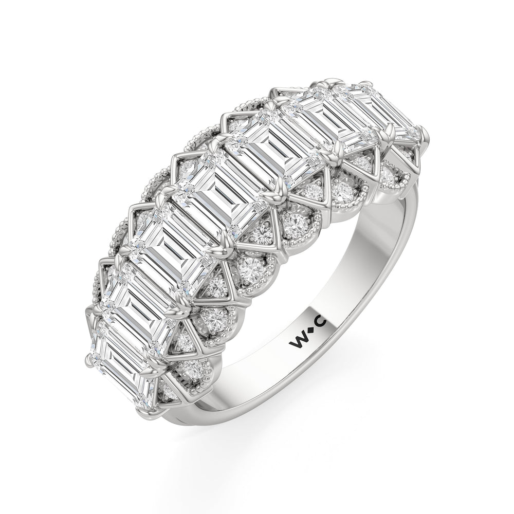 The Frieze Ring with Platinum / Lab / 3 3/4 Cut Diamond in 14KT Platinum / Lab / 3 3/4 view 4
