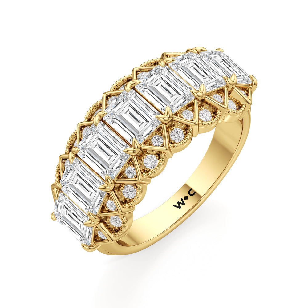 The Frieze Ring with 18KT Yellow Gold / Lab / 3 3/4 Cut Diamond in 14KT Yellow Gold / Lab / 3 3/4 view 4
