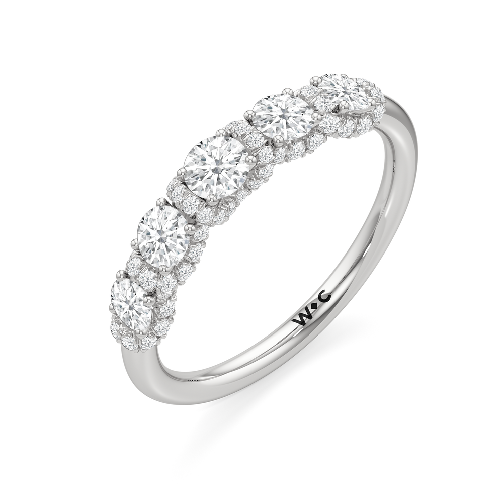 The Crown Anniversary Ring with Platinum / Natural / 1 Cut Diamond in 14KT Platinum / Natural / 1 view 5
