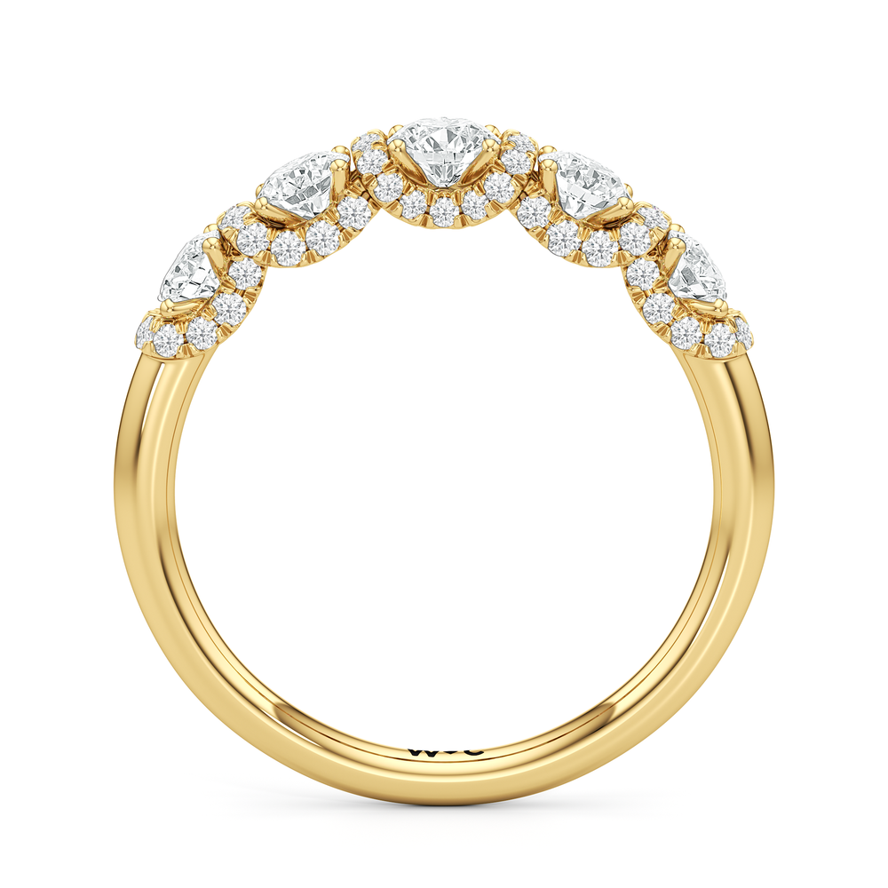 The Crown Anniversary Ring with 18KT Yellow Gold / Natural / 1 Cut Diamond in 14KT Yellow Gold / Natural / 1 view 4
