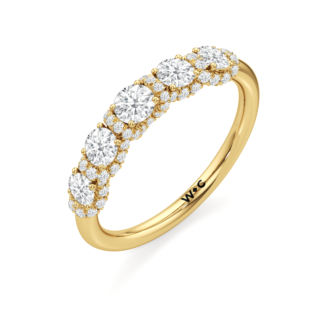 The Crown Anniversary Ring with 18KT Yellow Gold / Natural / 1 Cut Diamond in 14KT Yellow Gold / Natural / 1 view 5
