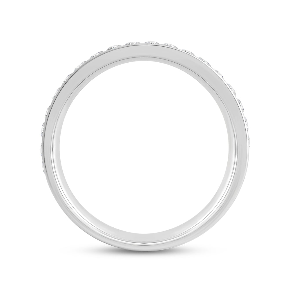 Round Diamond Horizon Ring with 18KT White Gold / 5 Cut Diamond in 14KT White Gold / 5 view 4

