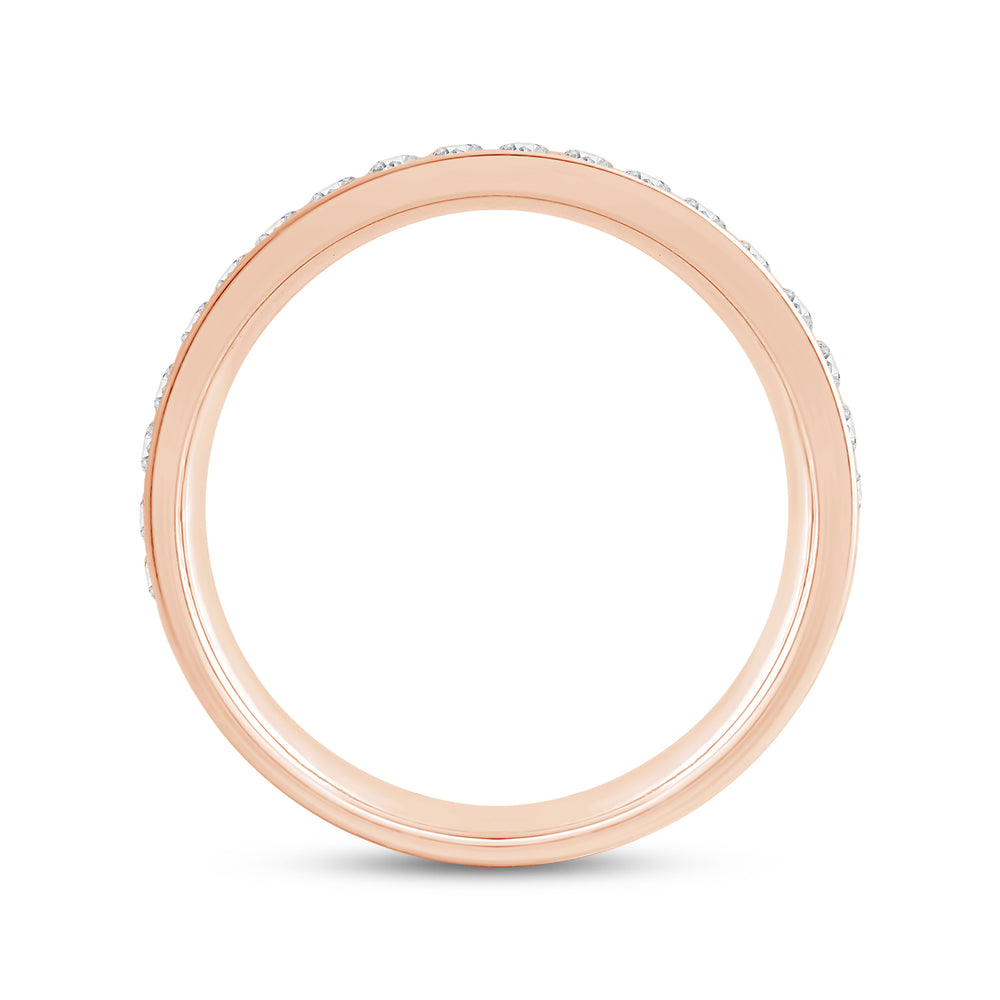 Round Diamond Horizon Ring with 18KT Rose Gold / 5 Cut Diamond in 14KT Rose Gold / 5 view 4
