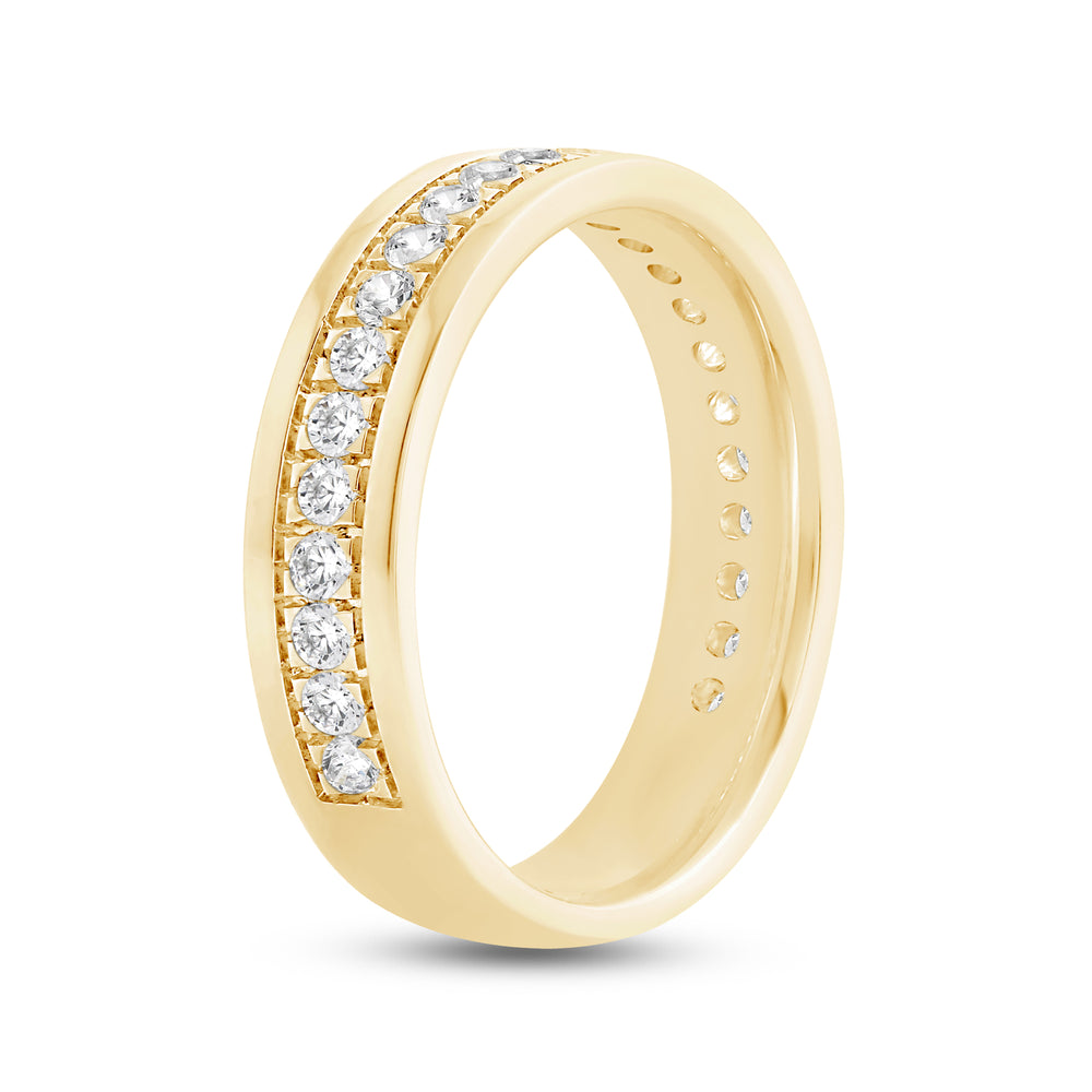 Round Diamond Horizon Ring with 18KT Yellow Gold / 5 Cut Diamond in 14KT Yellow Gold / 5 view 6

