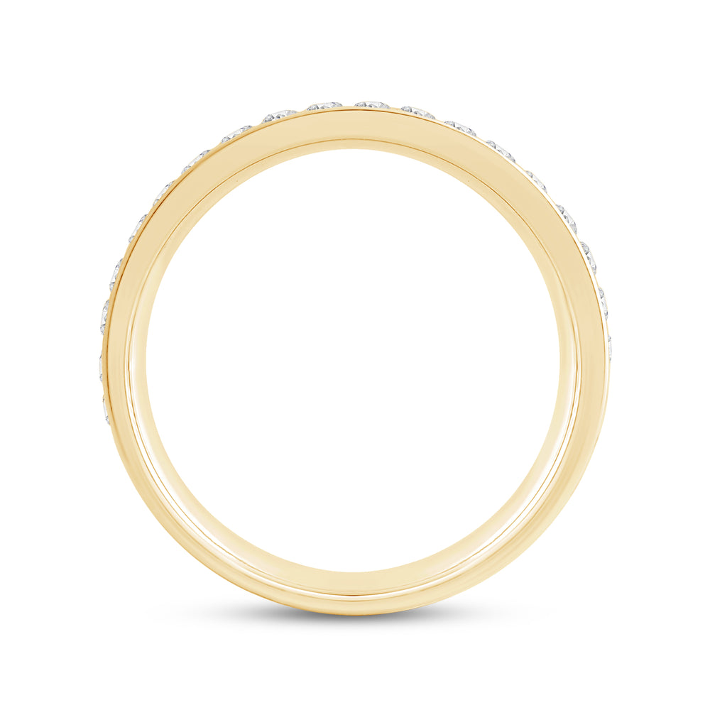 Round Diamond Horizon Ring with 18KT Yellow Gold / 5 Cut Diamond in 14KT Yellow Gold / 5 view 4
