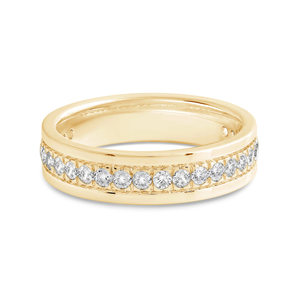 Round Diamond Horizon Ring with 18KT Yellow Gold / 5 Cut Diamond in 14KT Yellow Gold / 5 view 1
