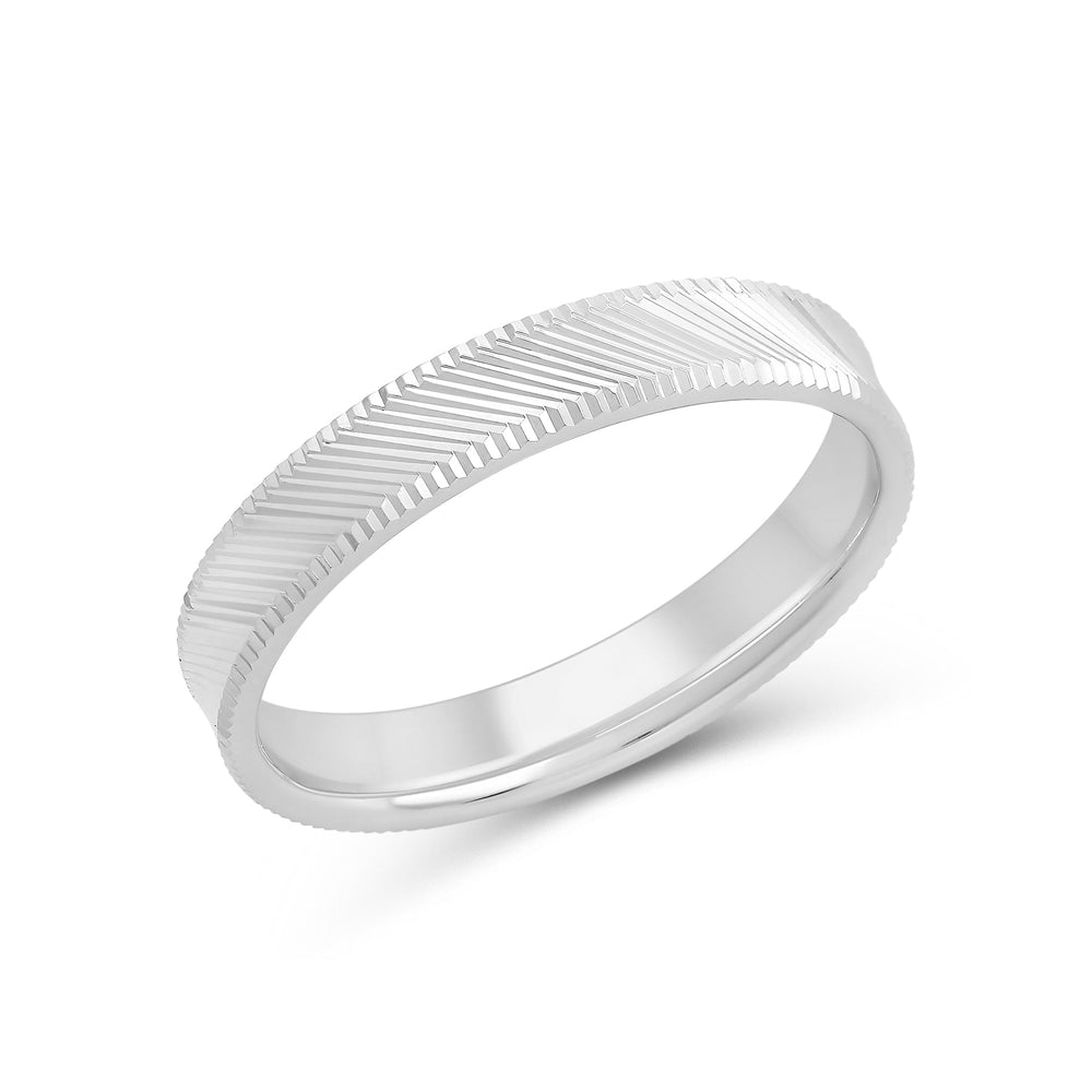 Classic Cross Men's Ring with 18KT White Gold / 3.9 Cut Diamond in 14KT White Gold / 3.9 view 4

