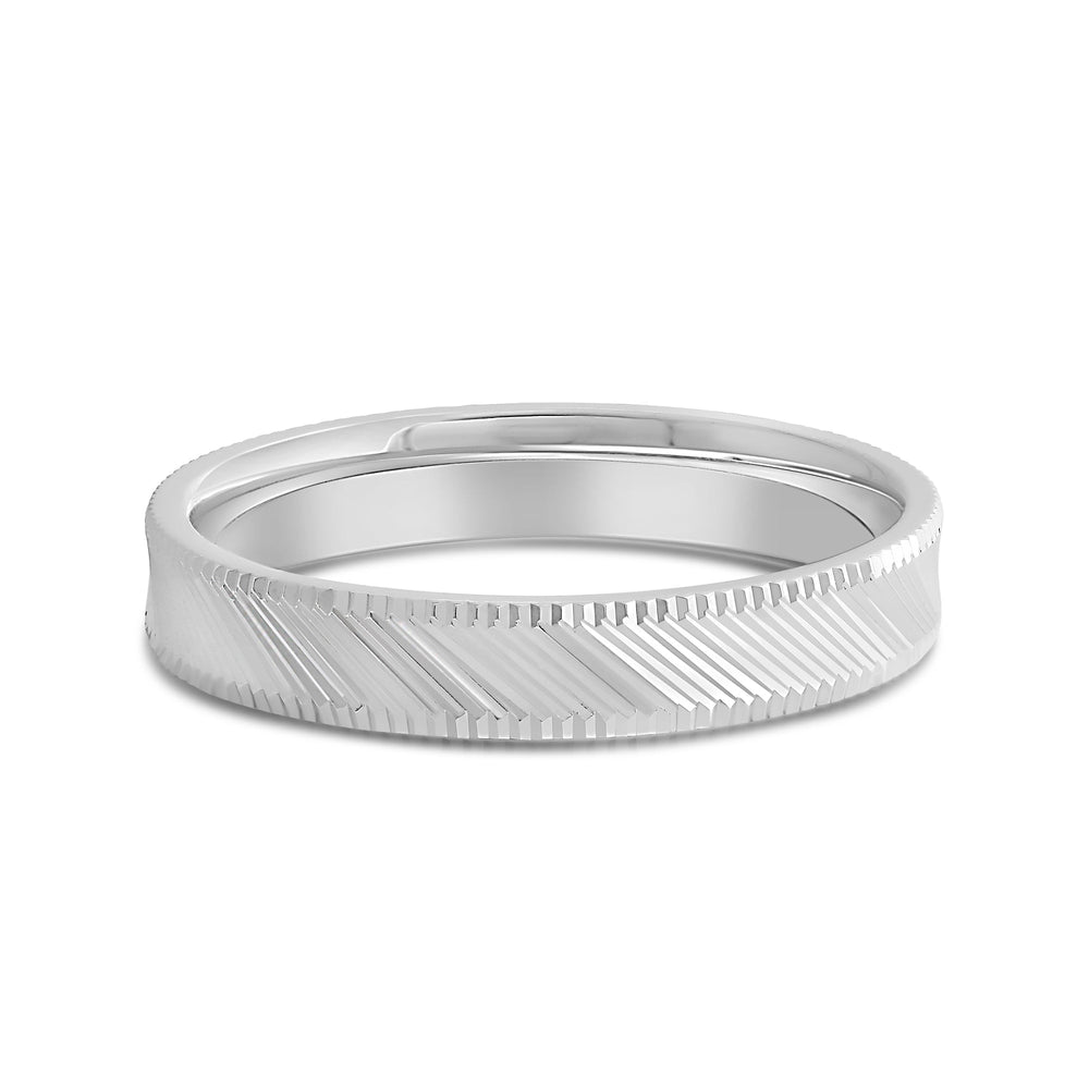 Classic Cross Men's Ring with 18KT White Gold / 3.9 Cut Diamond in 14KT White Gold / 3.9 view 1
