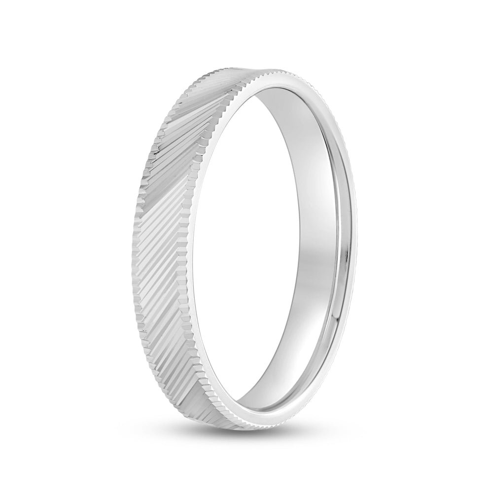 Classic Cross Men's Ring with 18KT White Gold / 3.9 Cut Diamond in 14KT White Gold / 3.9 view 3
