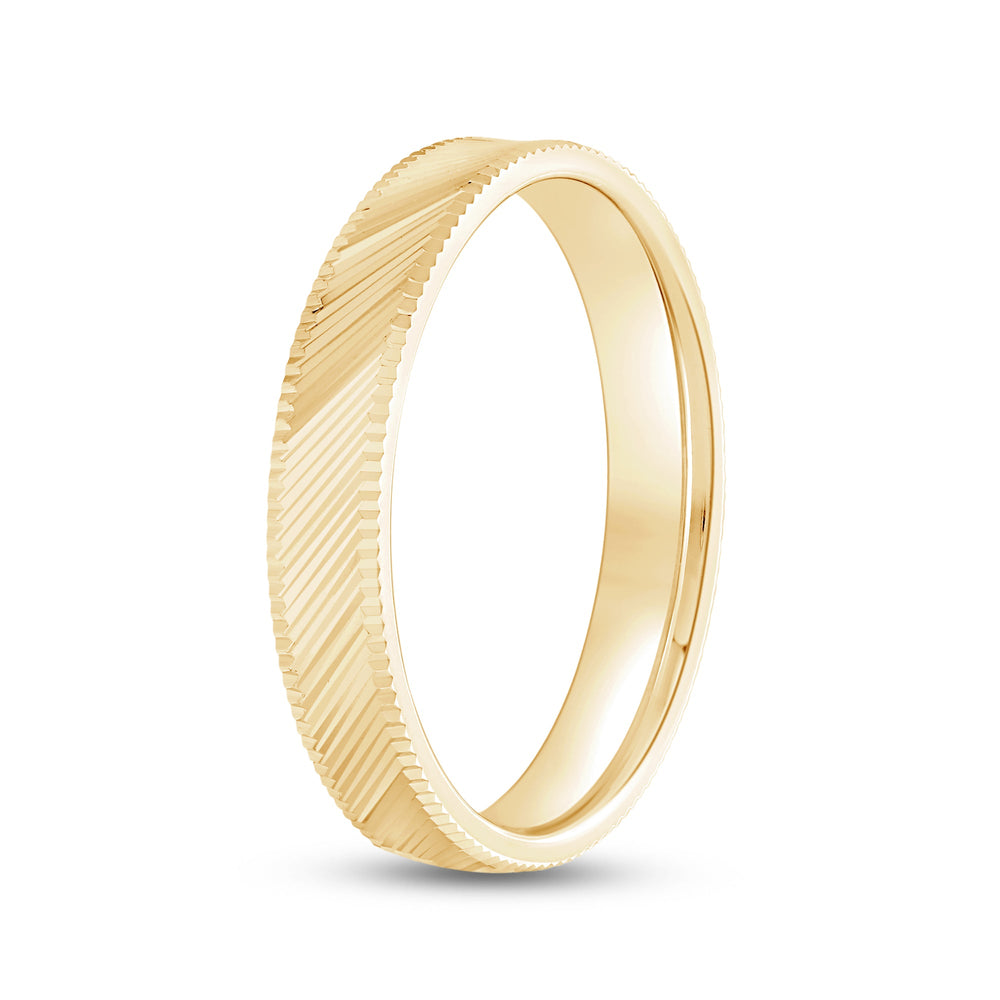 Classic Cross Men's Ring with 18KT Yellow Gold / 3.9 Cut Diamond in 14KT Yellow Gold / 3.9 view 3
