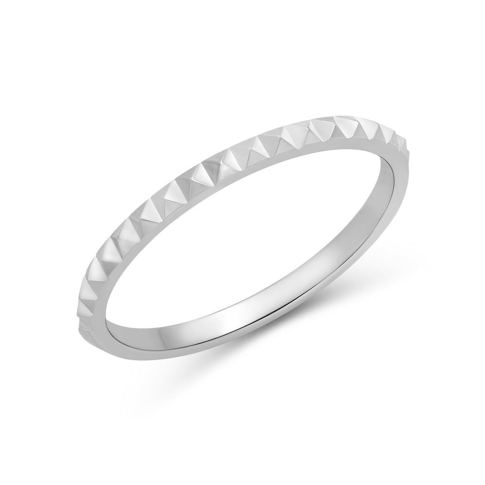 Pyramid Stacker Ring with 18KT White Gold / 1.7 Cut Diamond in 14KT White Gold / 1.7 view 5
