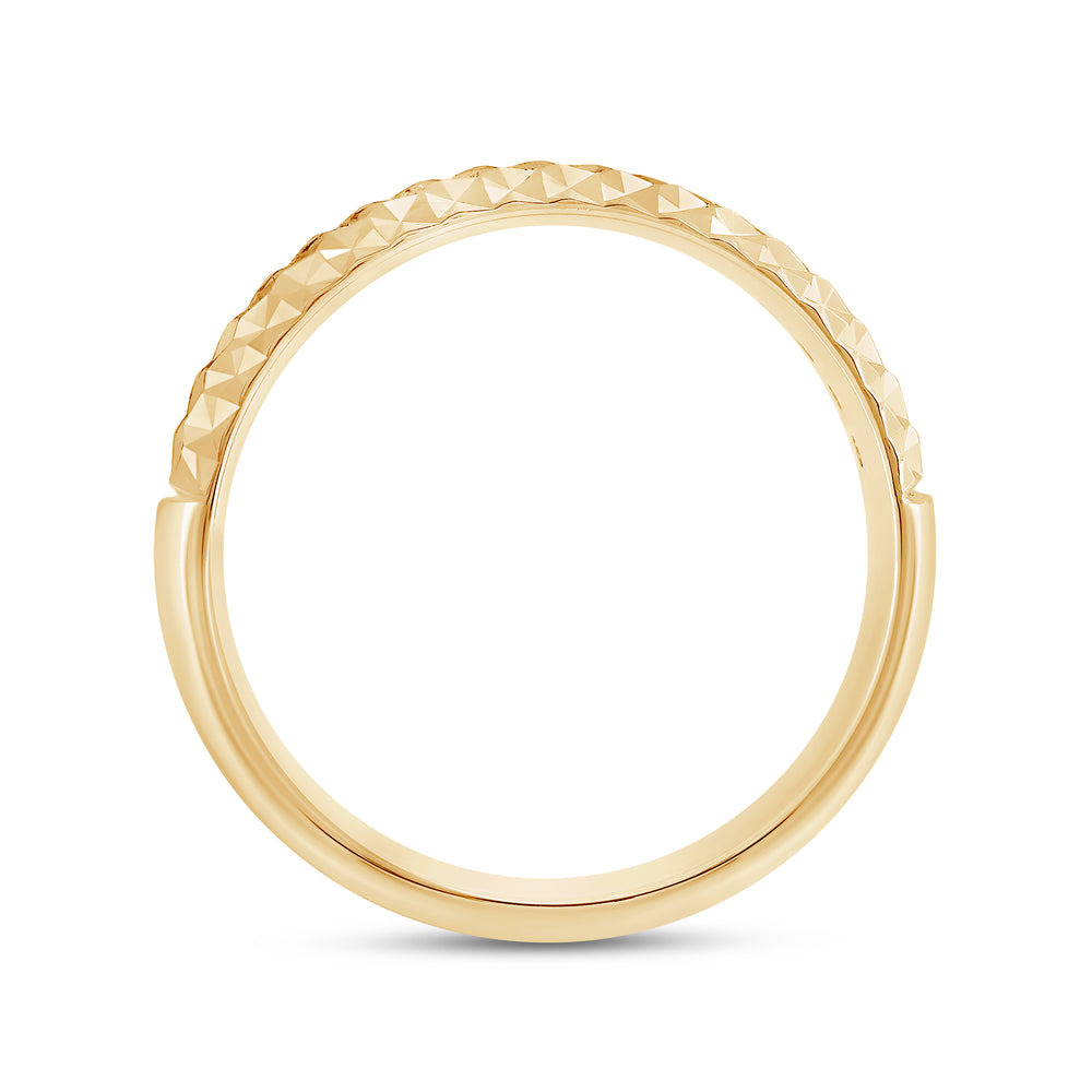 Omega Frame Men's Ring with 18KT Yellow Gold / Lab / 3/4 Cut Diamond in 14KT Yellow Gold / Lab / 3/4 view 2
