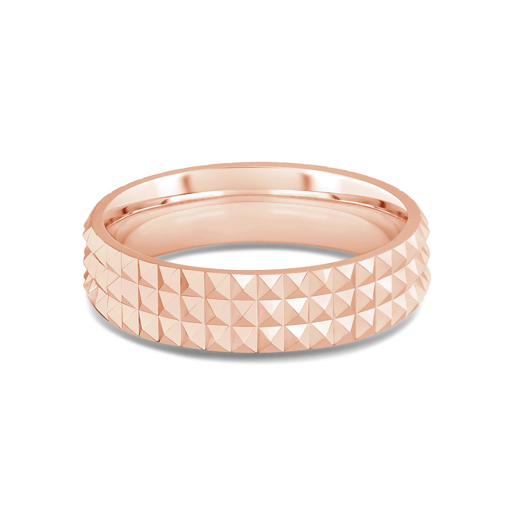 Midi Pyramid Ring with 18KT Rose Gold / 5 Cut Diamond in 14KT Rose Gold / 5 view 1

