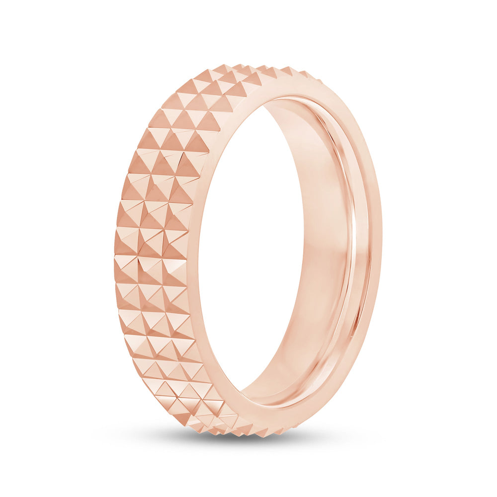 Midi Pyramid Ring with 18KT Rose Gold / 5 Cut Diamond in 14KT Rose Gold / 5 view 6
