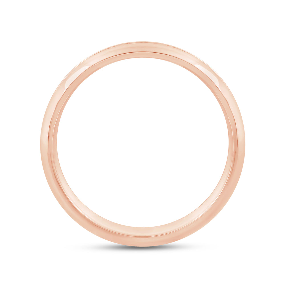Wide Dome Diamond Horizon Ring with 18KT Rose Gold / Lab / 3/8 Cut Diamond in 14KT Rose Gold / Lab / 3/8 view 4
