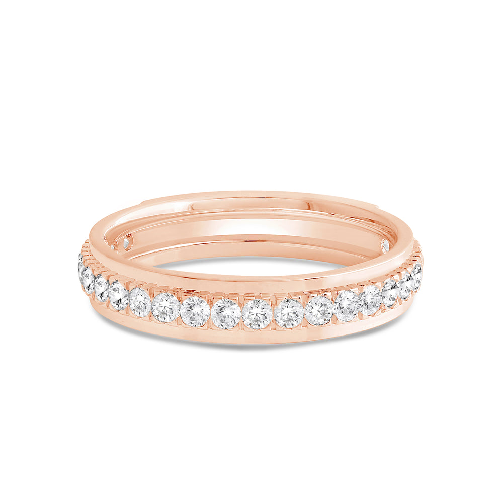 Round Diamond Horizon Ring with 18KT Rose Gold / 3.5 Cut Diamond in 14KT Rose Gold / 3.5 view 1
