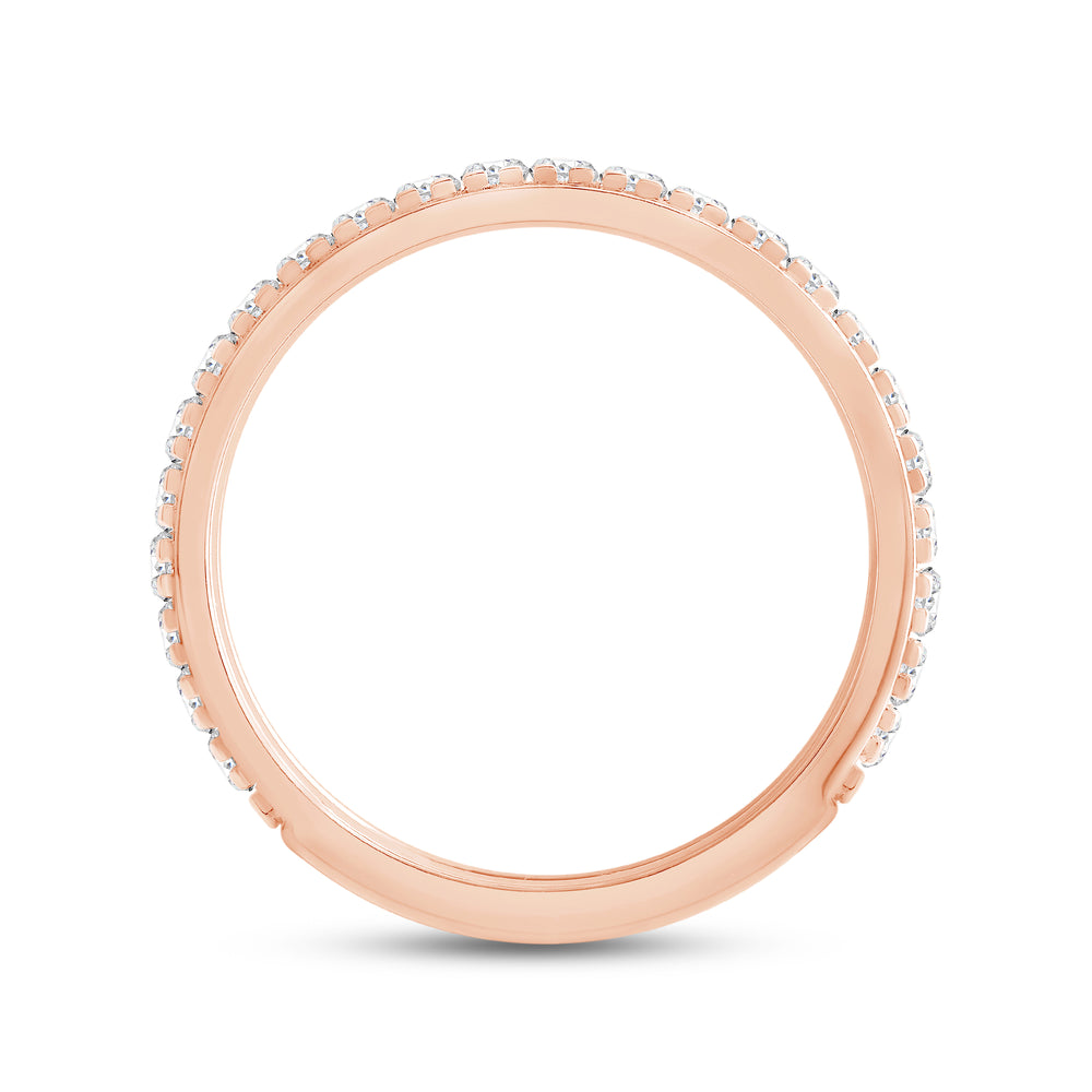 Round Diamond Horizon Ring with 18KT Rose Gold / 3.5 Cut Diamond in 14KT Rose Gold / 3.5 view 4
