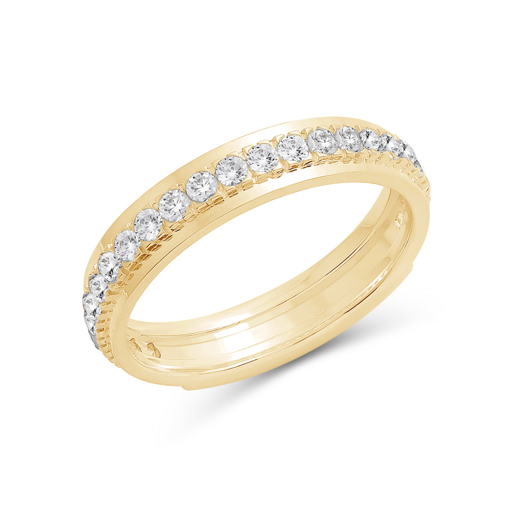 Round Diamond Horizon Ring with 18KT Yellow Gold / 3.5 Cut Diamond in 14KT Yellow Gold / 3.5 view 5
