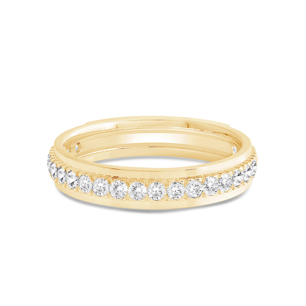 Round Diamond Horizon Ring with 18KT Yellow Gold / 3.5 Cut Diamond in 14KT Yellow Gold / 3.5 view 1
