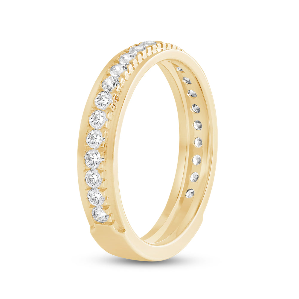 Round Diamond Horizon Ring with 18KT Yellow Gold / 3.5 Cut Diamond in 14KT Yellow Gold / 3.5 view 6

