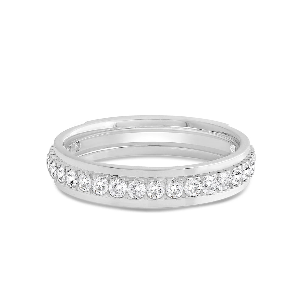 Round Diamond Horizon Ring with 18KT White Gold / 3.5 Cut Diamond in 14KT White Gold / 3.5 view 1
